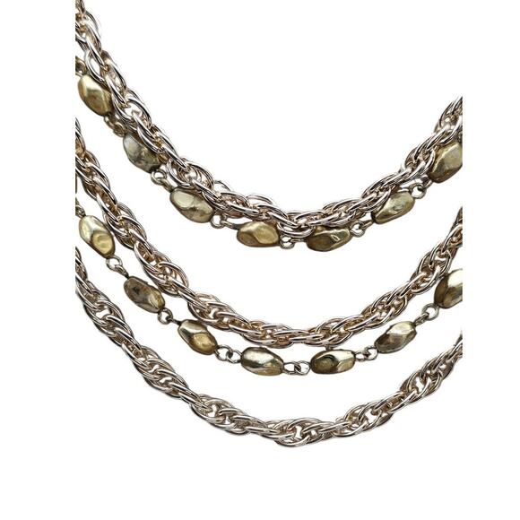 Coro Multi-Strand Gold-Tone Chain Mid-Century Vintage Necklace - Picture 4 of 7